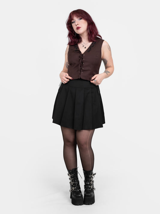 Fenrir Brown Lace Up Waistcoat 