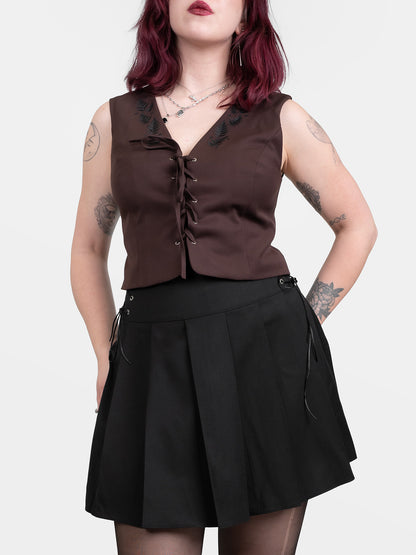 Brązowa kamizelka z wiązaniem Fenrir