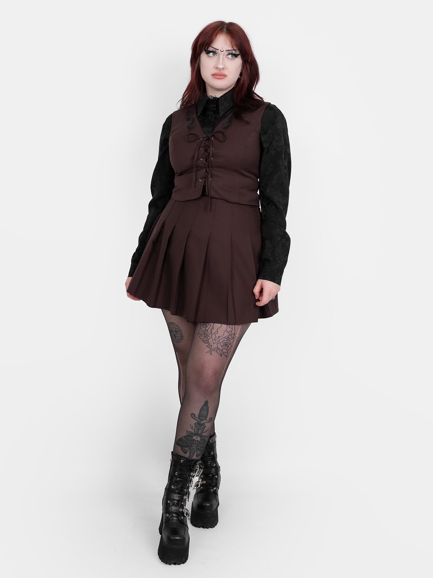 Brązowa kamizelka z wiązaniem Fenrir