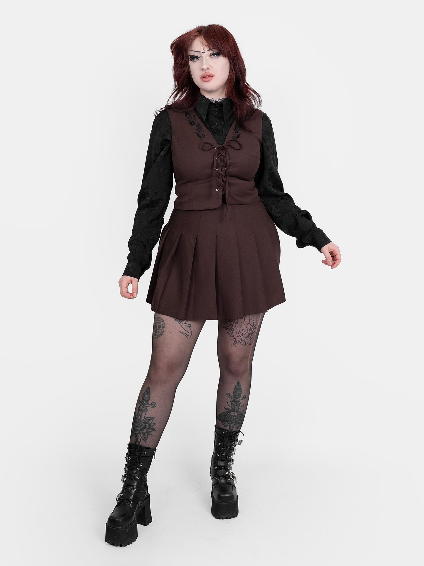 Brązowa kamizelka z wiązaniem Fenrir