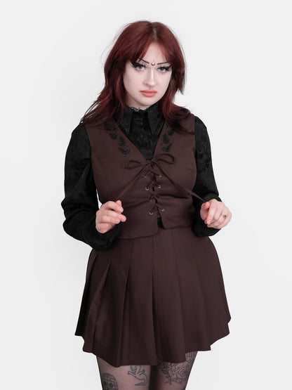 Brązowa kamizelka z wiązaniem Fenrir