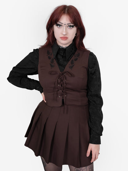 Brązowa kamizelka z wiązaniem Fenrir