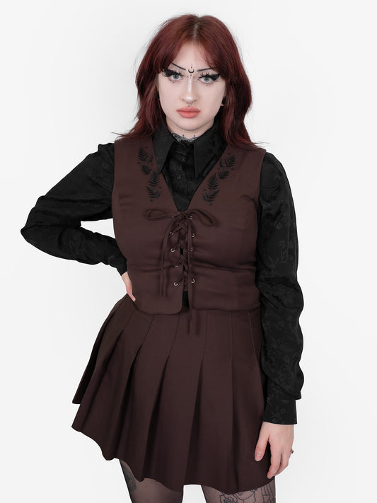 Brązowa kamizelka z wiązaniem Fenrir