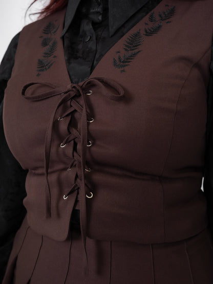 Brązowa kamizelka z wiązaniem Fenrir