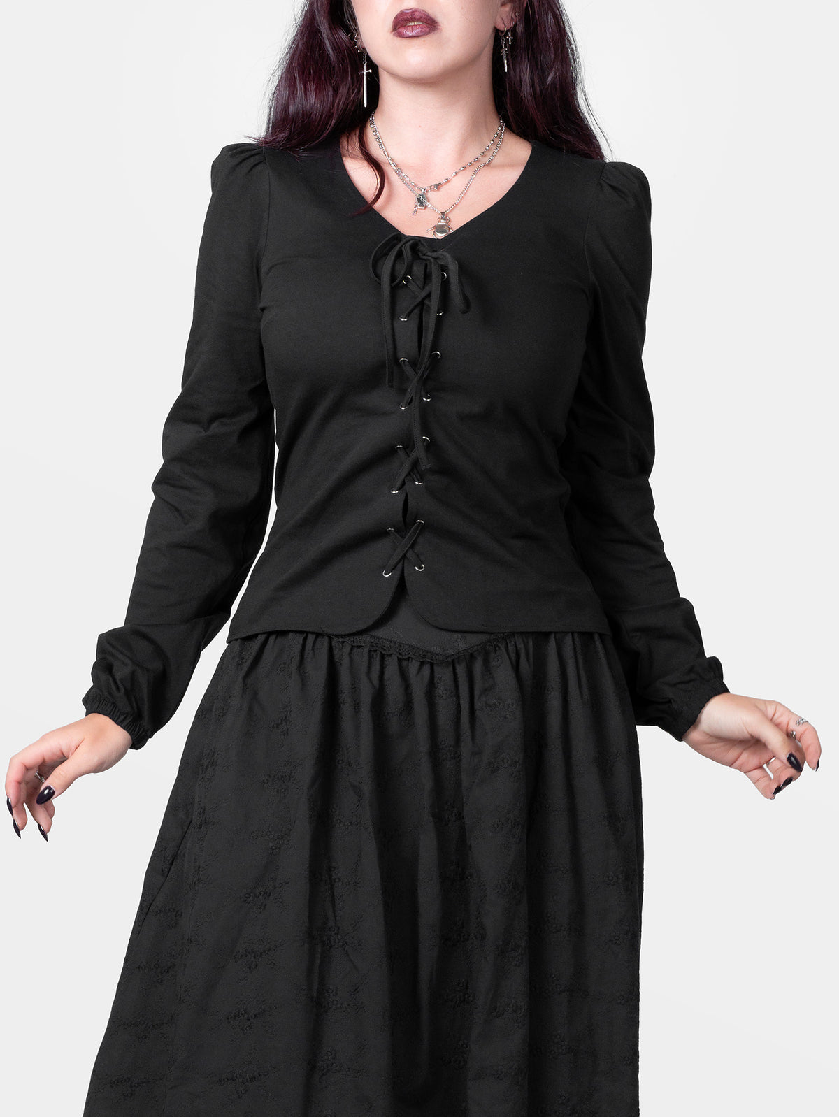 Apathy Lace Up Blouse 