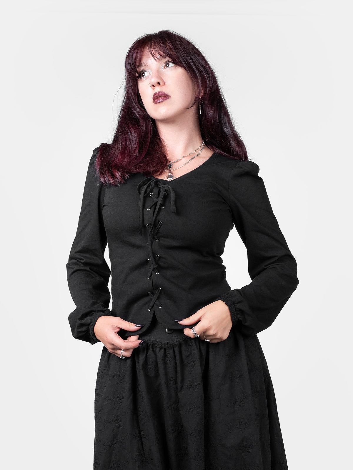 Apathy Lace Up Blouse 
