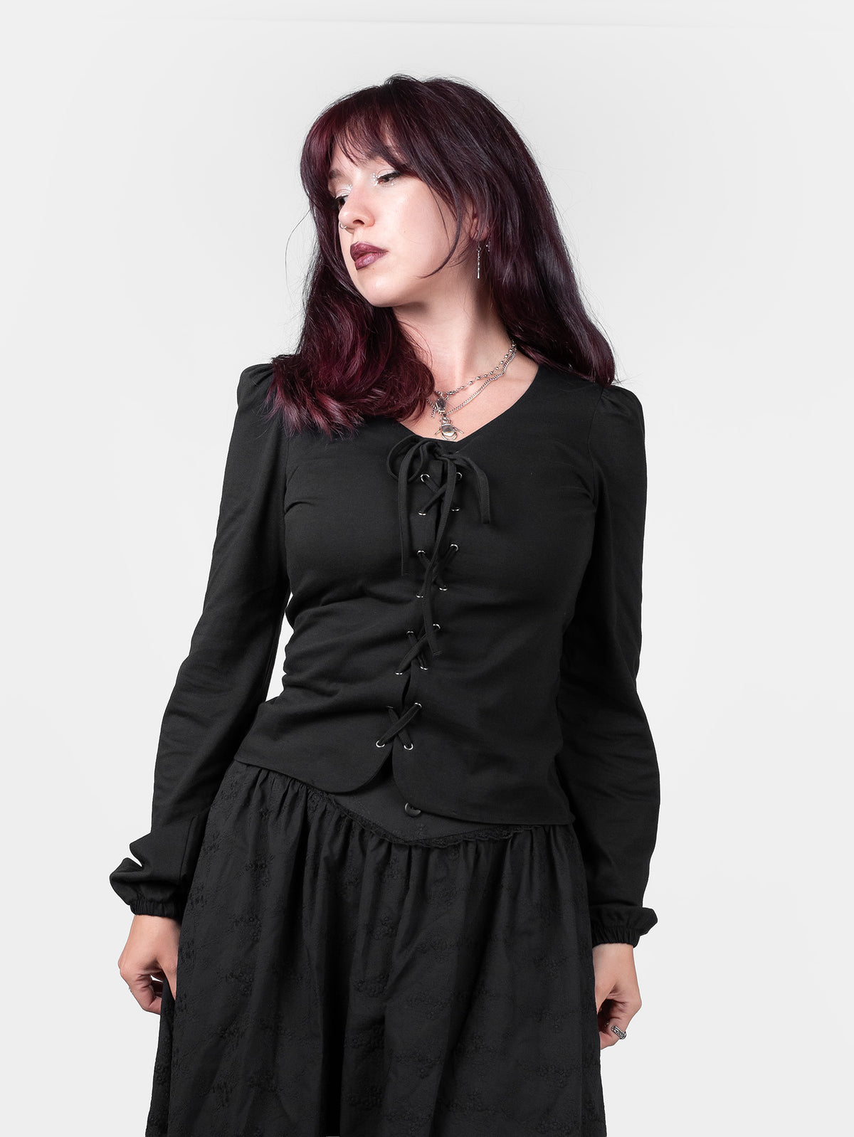 Apathy Lace Up Blouse 
