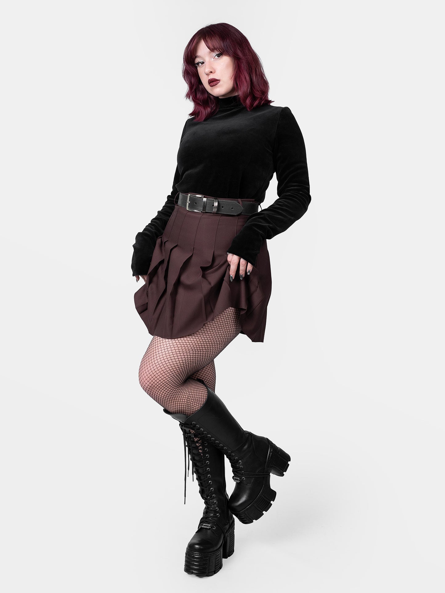 Ash Cotton Velvet Turtleneck