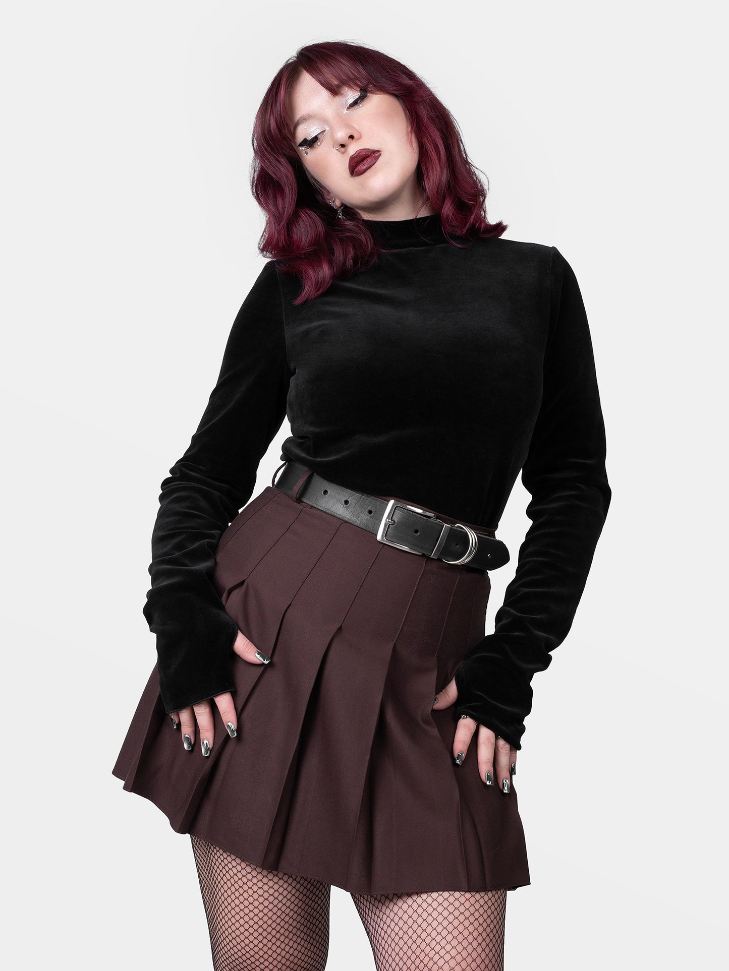 Ash Cotton Velvet Turtleneck