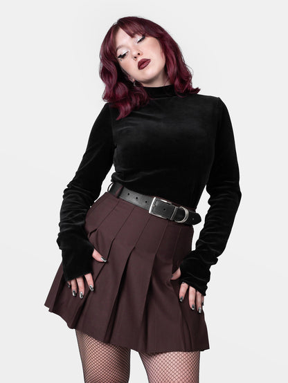Ash Cotton Velvet Turtleneck