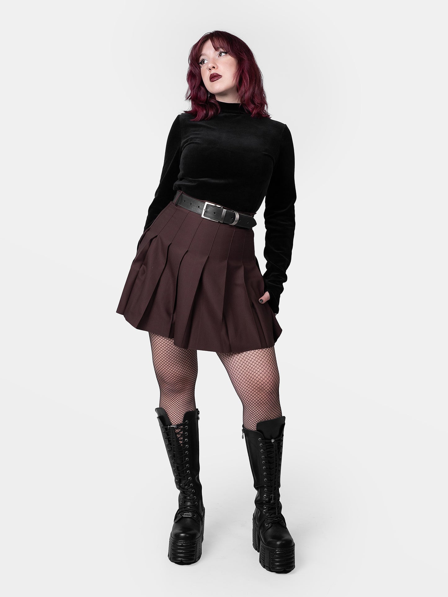 Ash Cotton Velvet Turtleneck