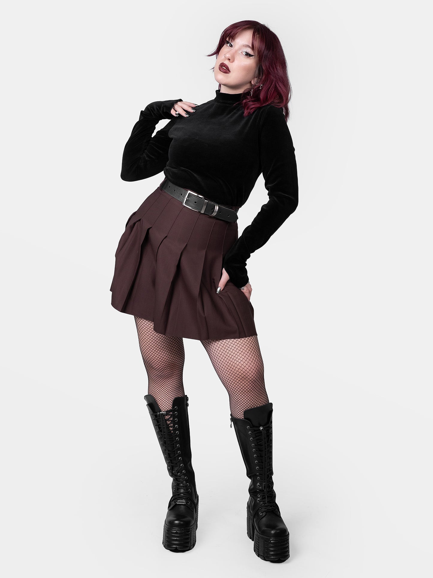 Ash Cotton Velvet Turtleneck