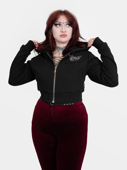 Krótka bluza z haftem Gloom