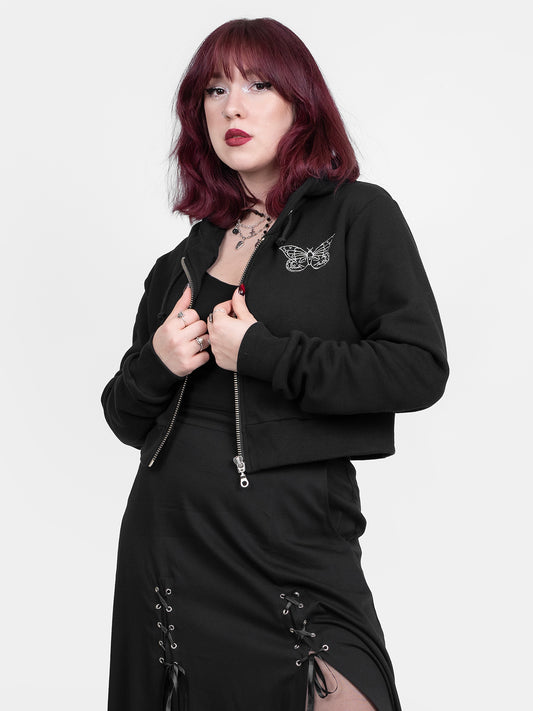 Krótka bluza z haftem Gloom