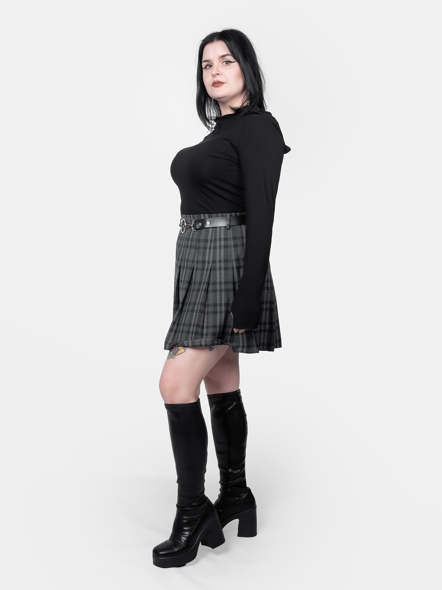 Tennis skirt w ciemnoszarą kratę