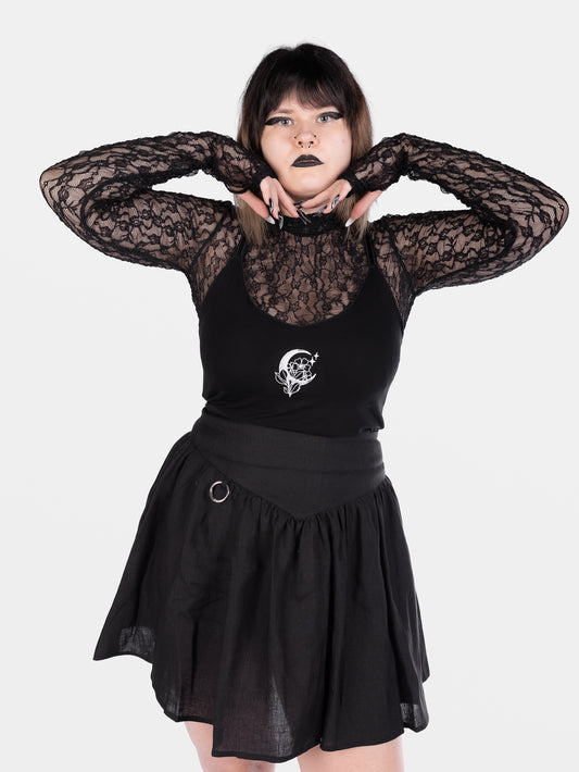 Nightflower Embroidered Crop Top