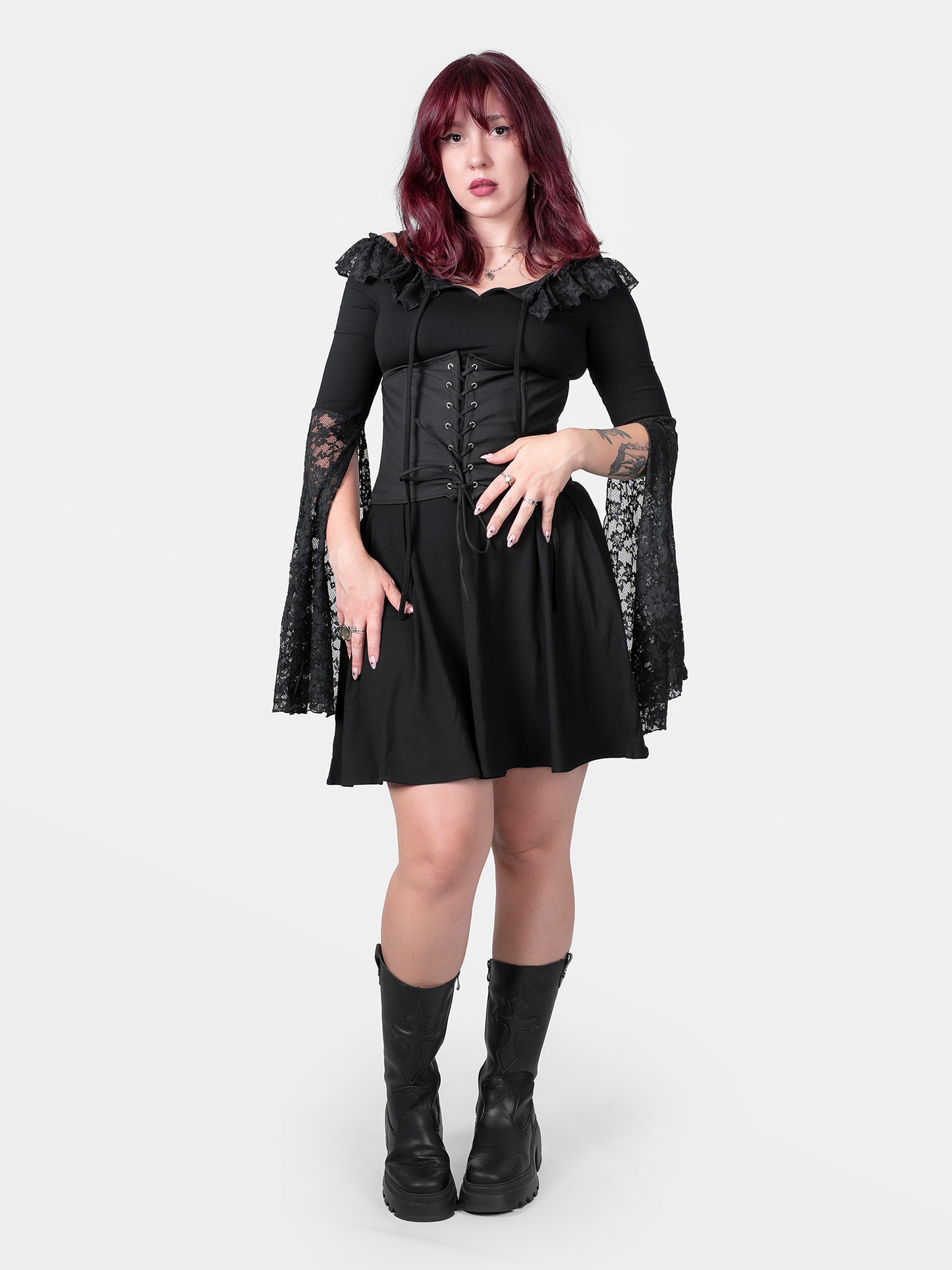 Enchantress Dress with Lace Sleeves
