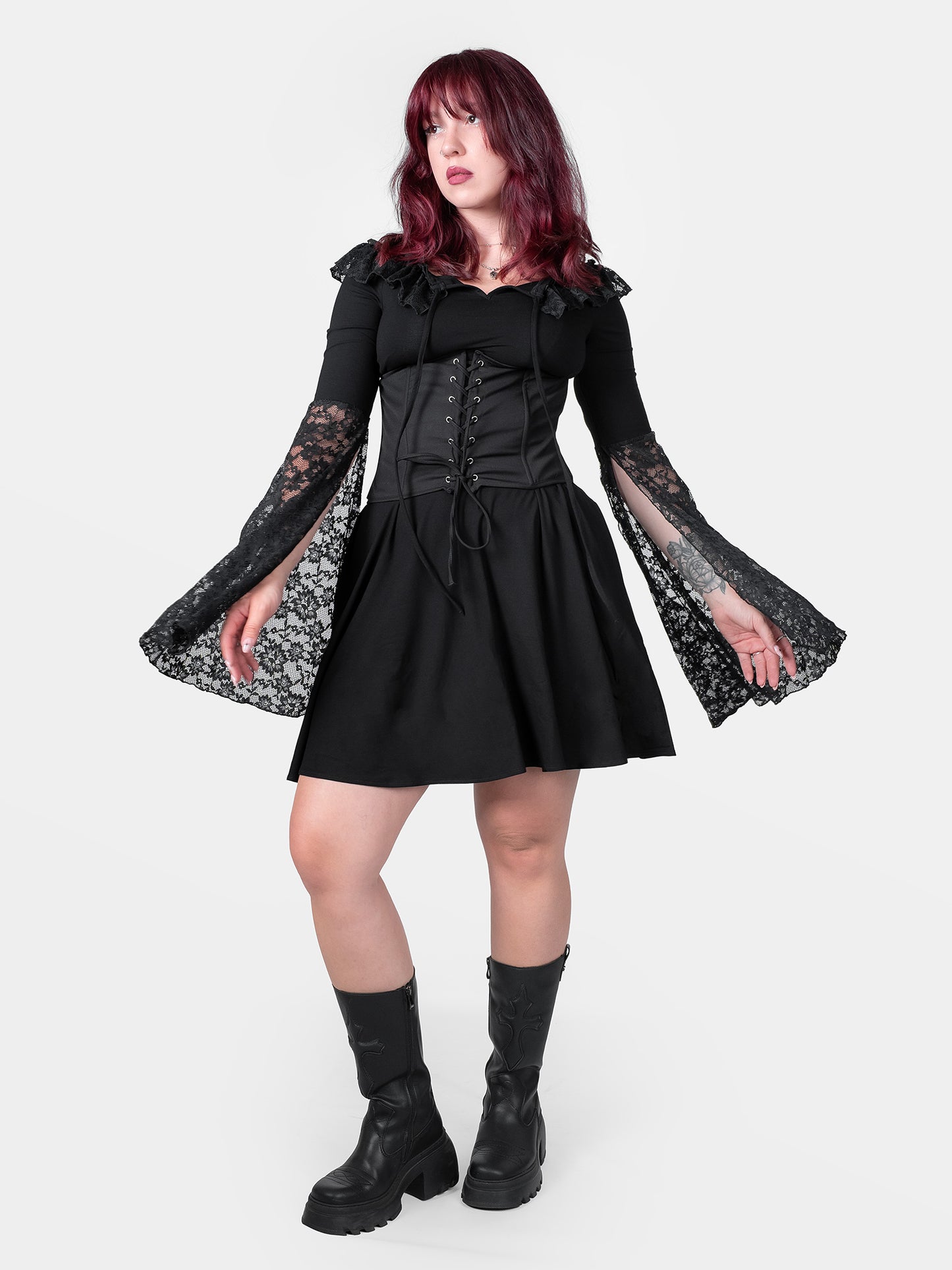 Enchantress Dress with Lace Sleeves