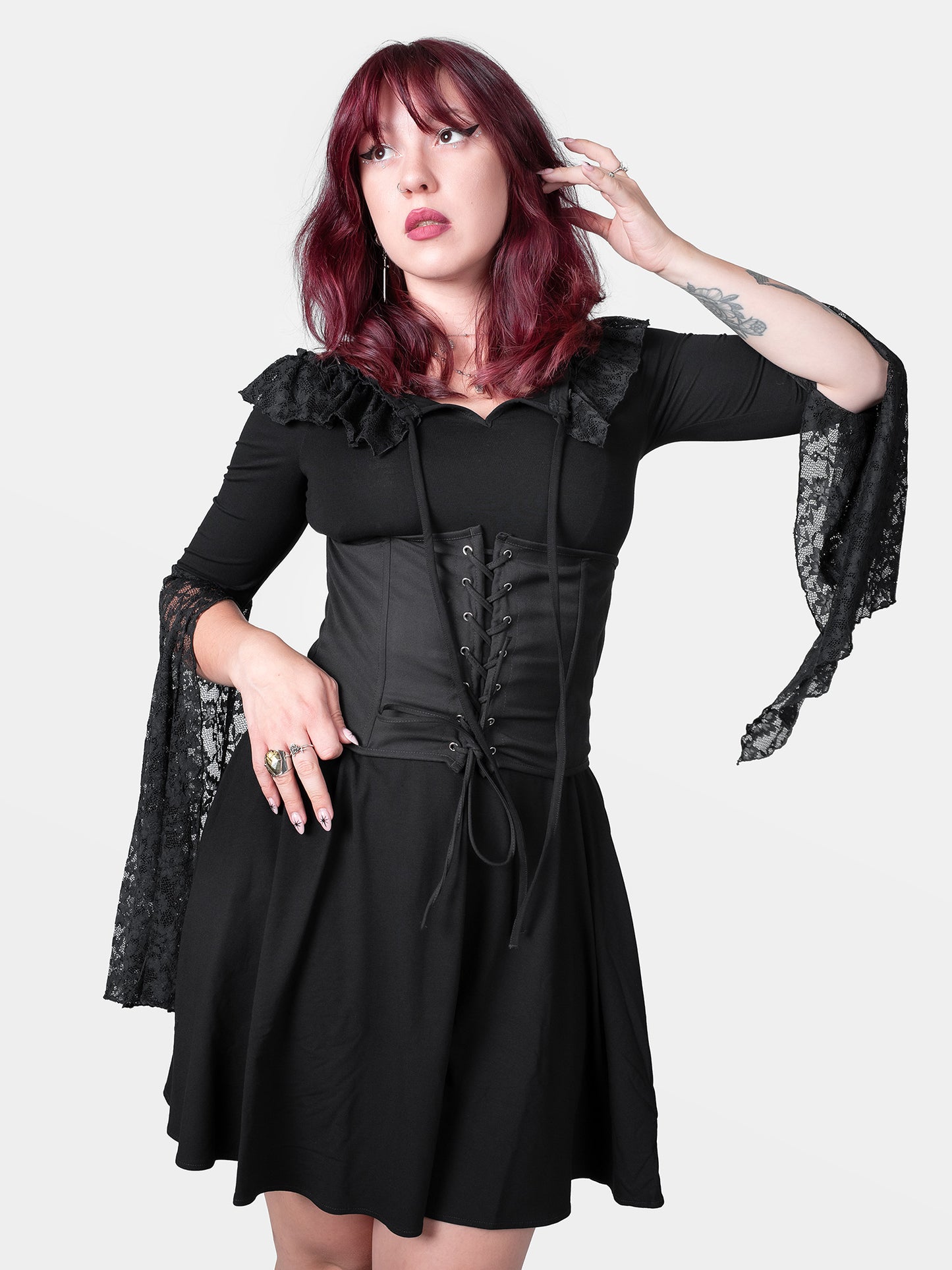 Enchantress Dress with Lace Sleeves