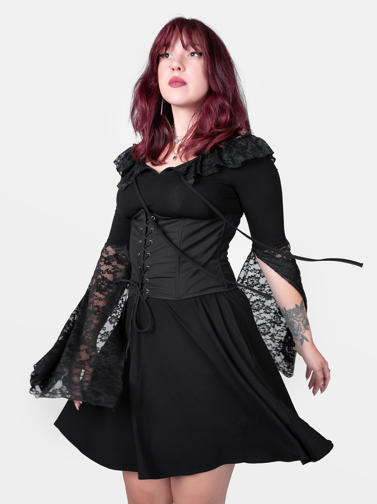 Enchantress Dress with Lace Sleeves
