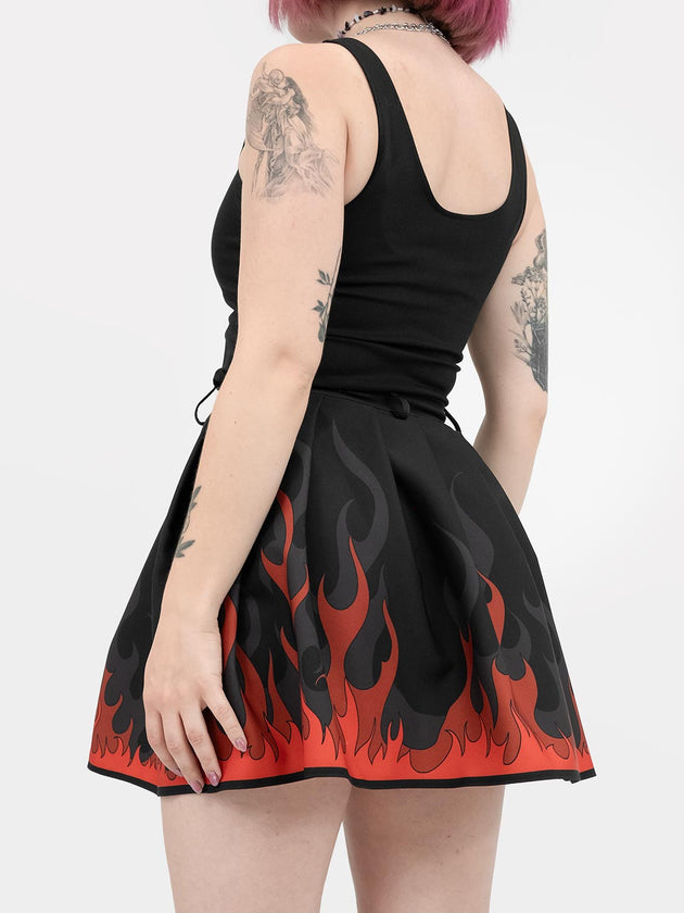 Ember Plisowana spódnica w płomienie