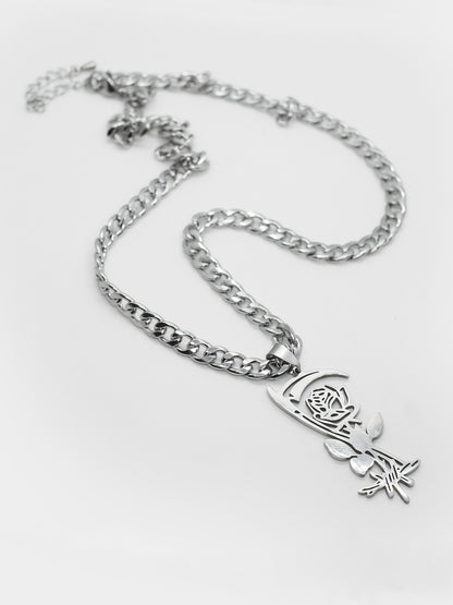 Thornblade Rose and Scythe Necklace