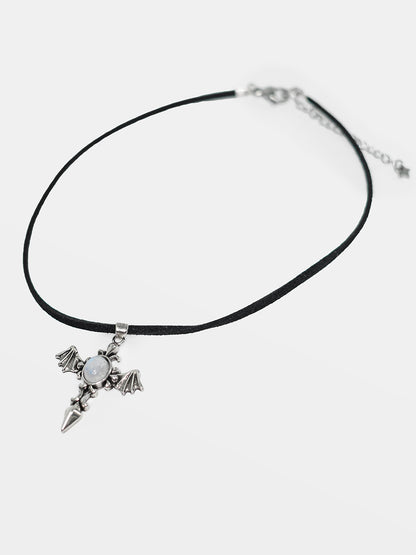 Angel Wing Moonstone Choker