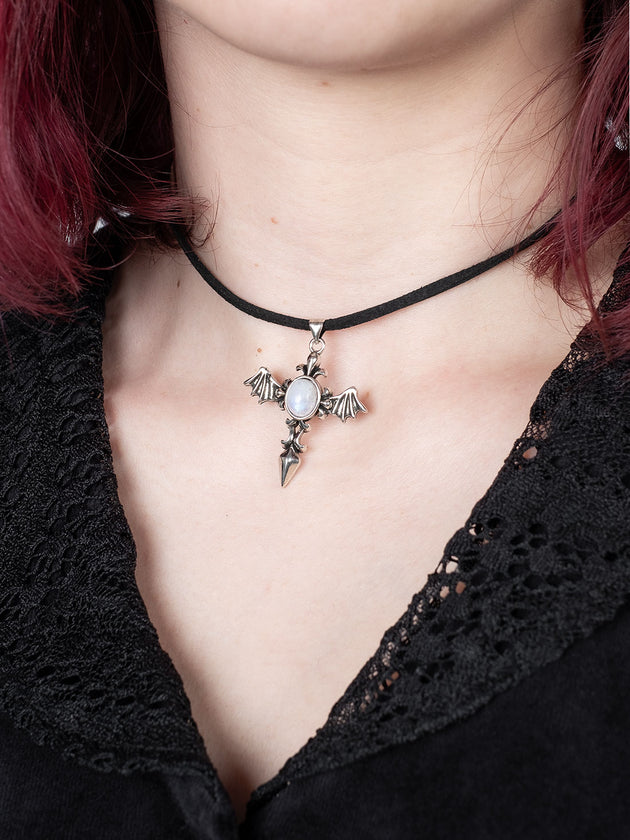 Choker z kamieniem księżycowym Angel Wing