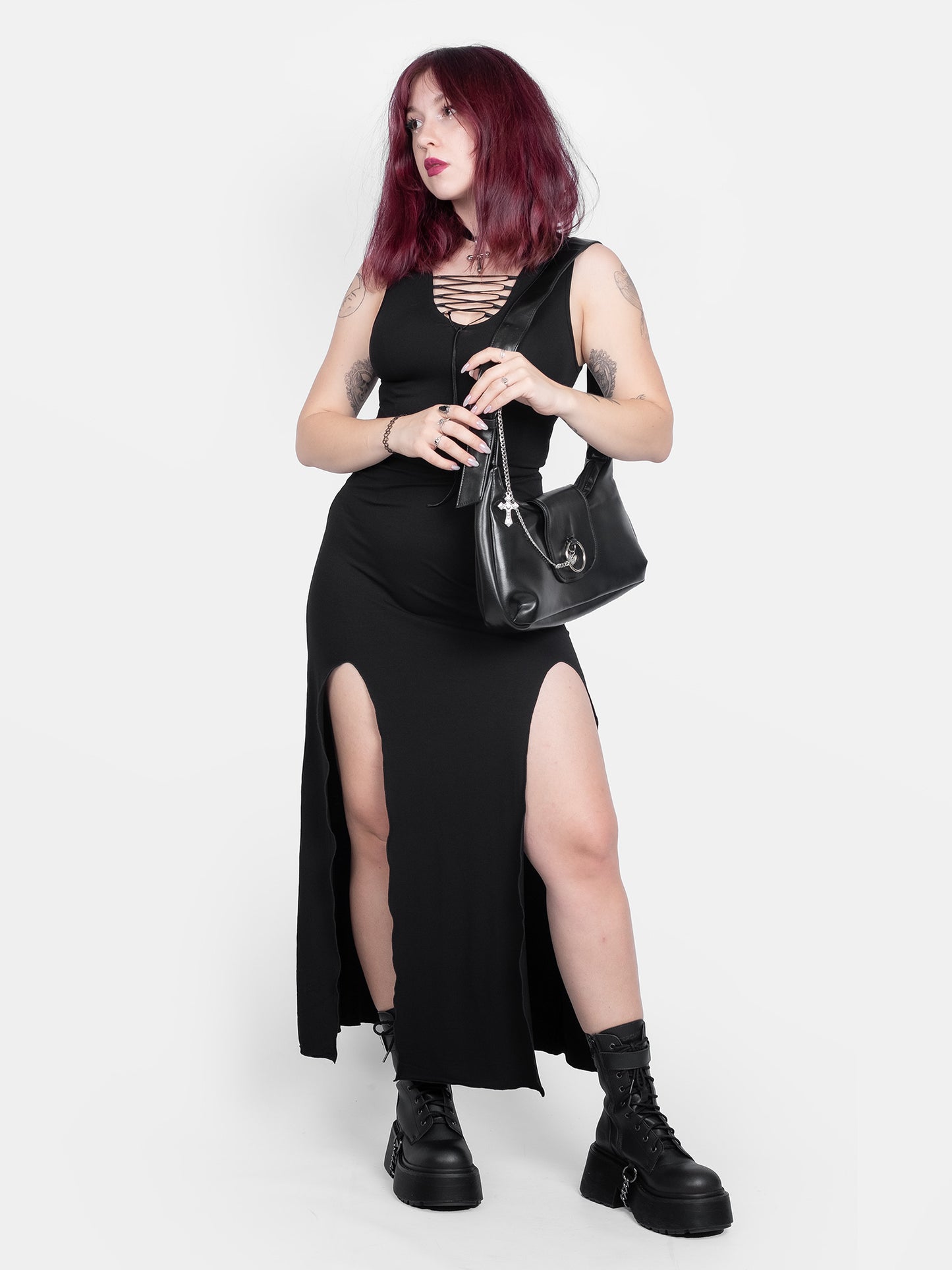Mourning Vegan Leather Baguette Bag