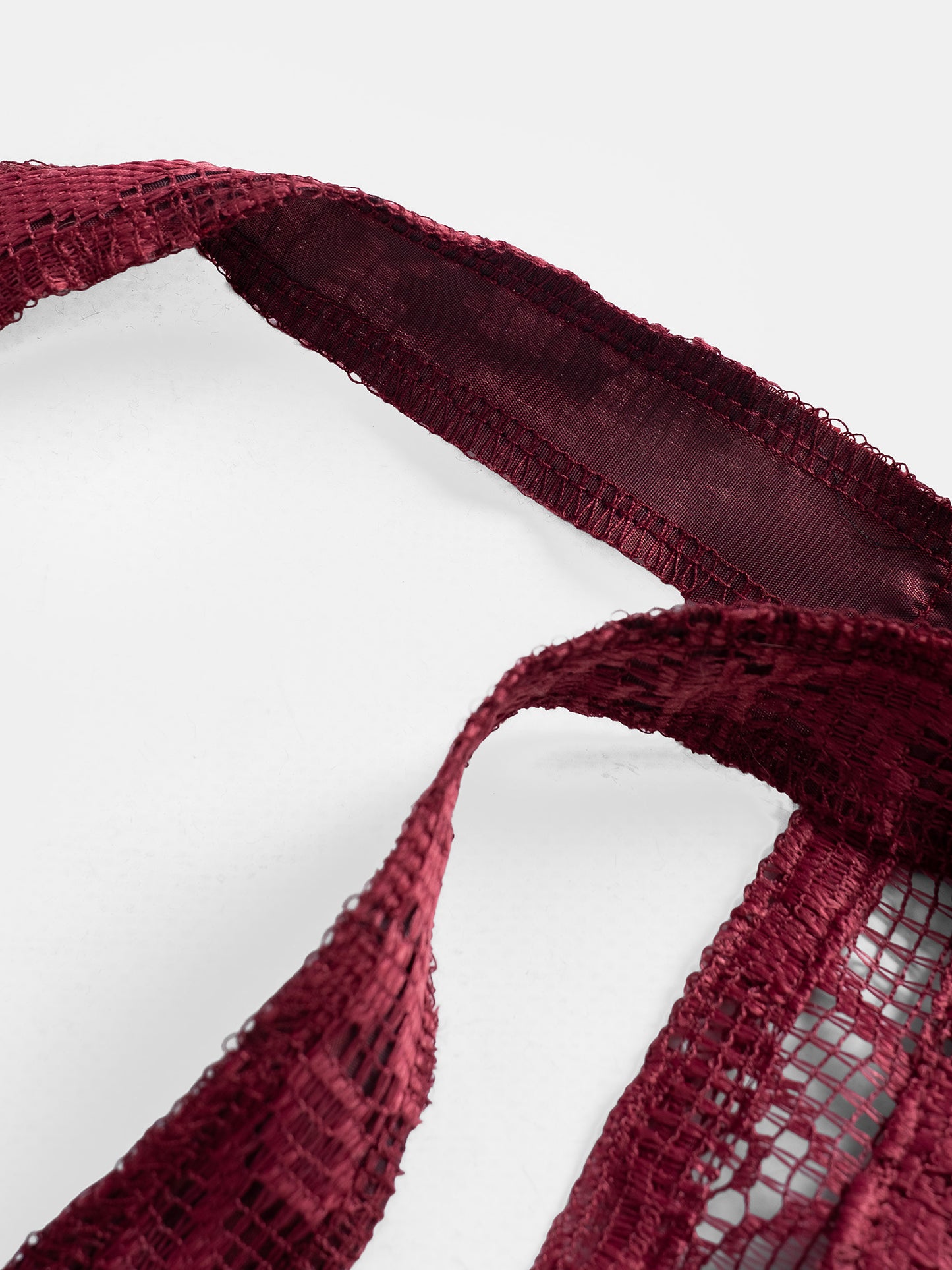 Torba zero waste z bordowej koronki