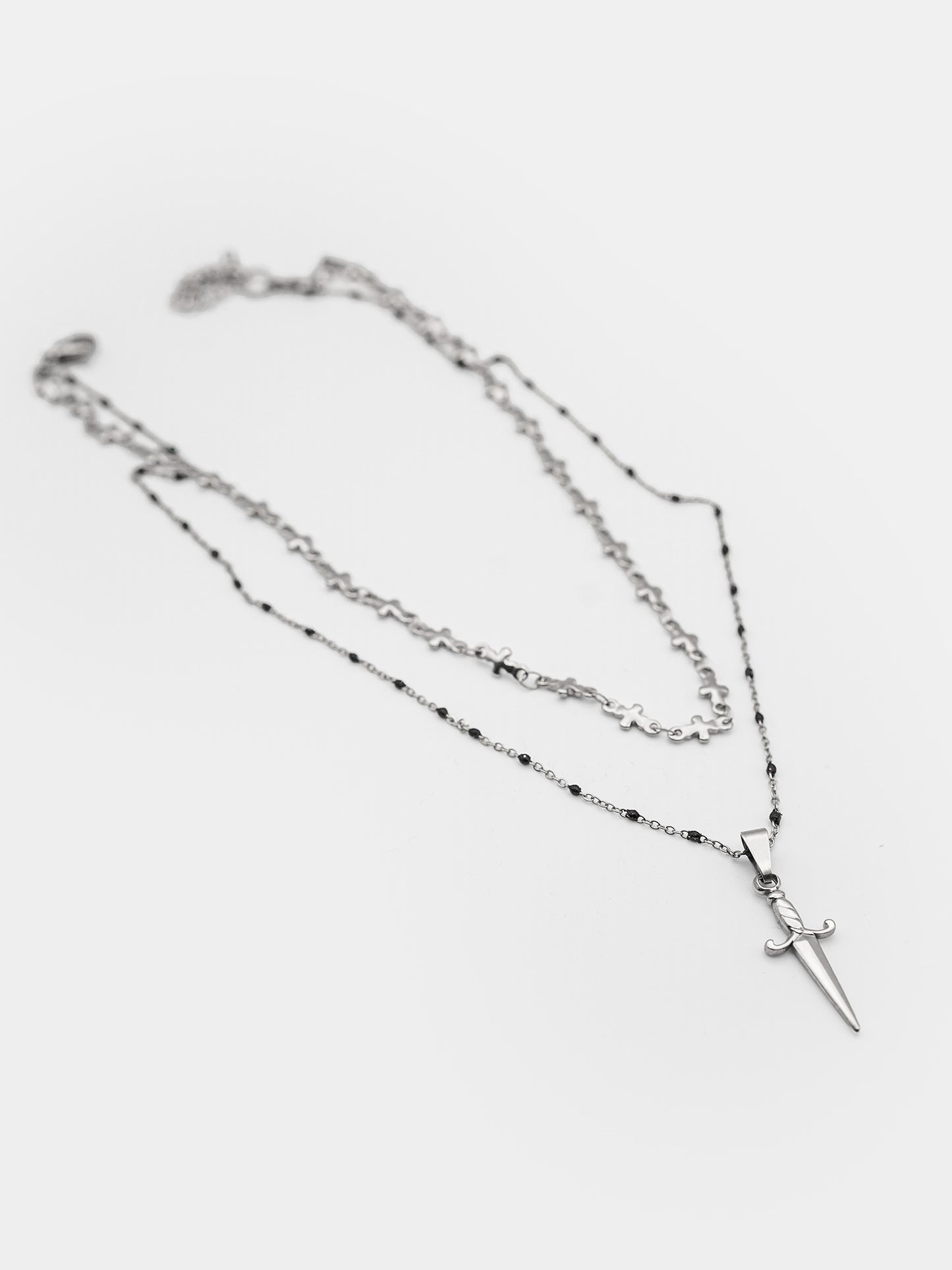 Podwójny naszyjnik ze sztyletem Pierced