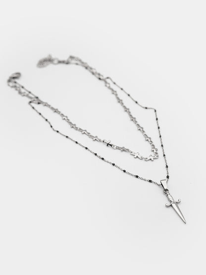 Podwójny naszyjnik ze sztyletem Pierced