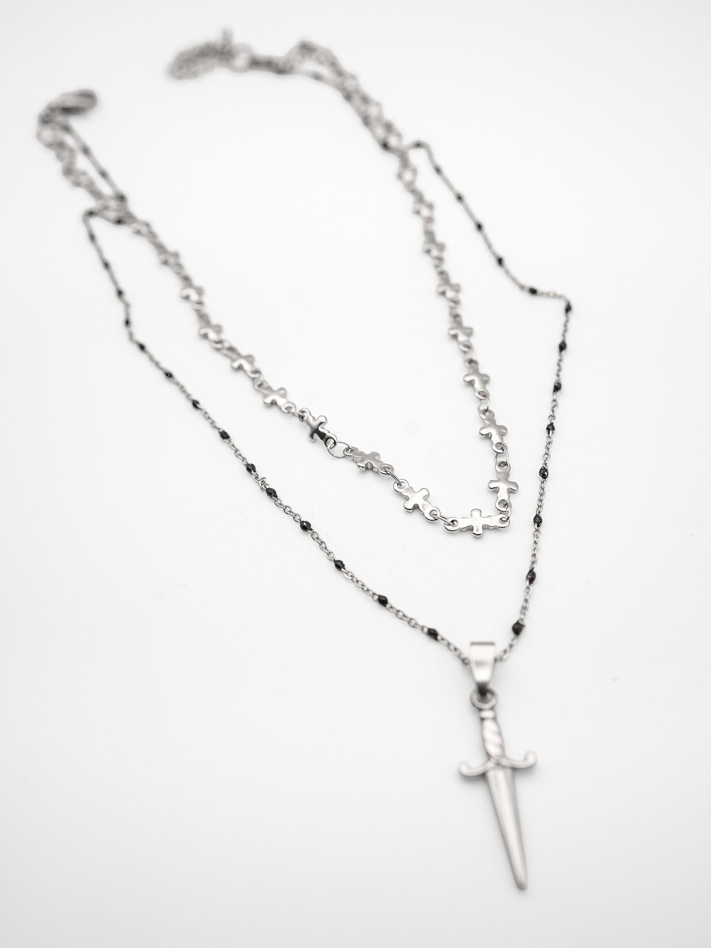 Podwójny naszyjnik ze sztyletem Pierced