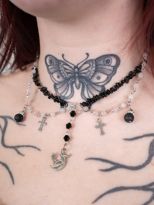 Choker z obsydianem Rowan