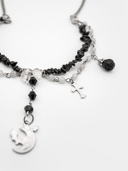 Choker z obsydianem Rowan