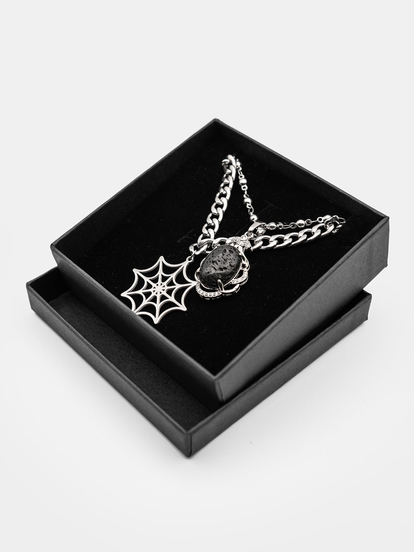 Podwójny naszyjnik z kamieniem lawy Oblivra