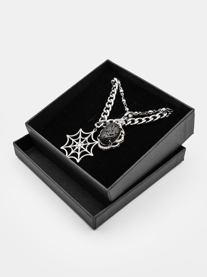 Podwójny naszyjnik z kamieniem lawy Oblivra