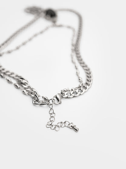 Podwójny naszyjnik z kamieniem lawy Oblivra