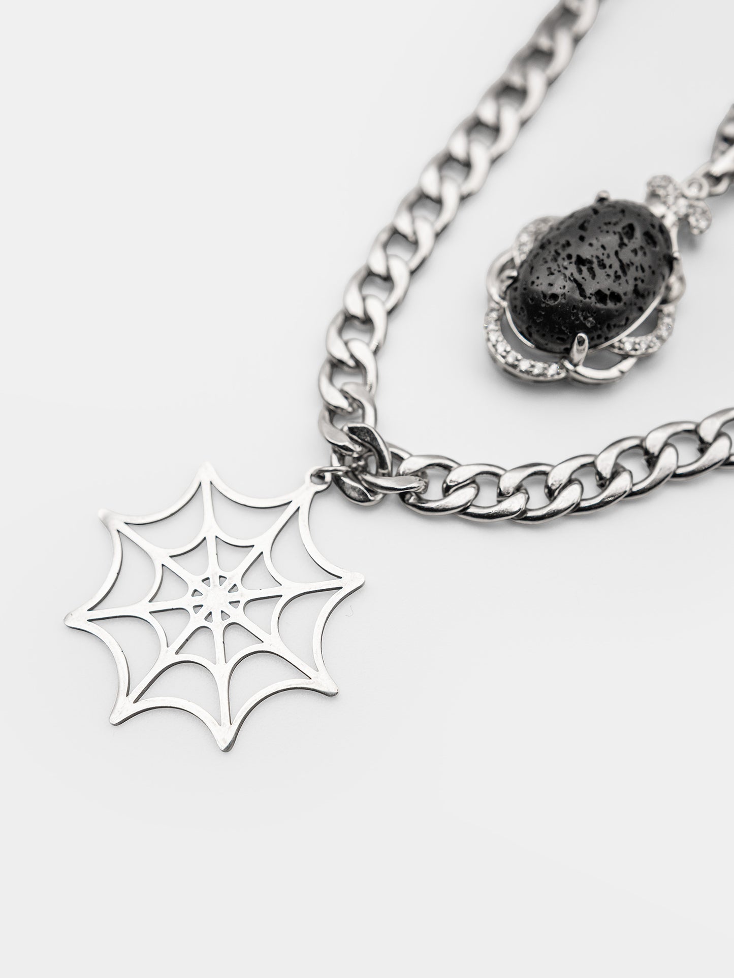 Podwójny naszyjnik z kamieniem lawy Oblivra