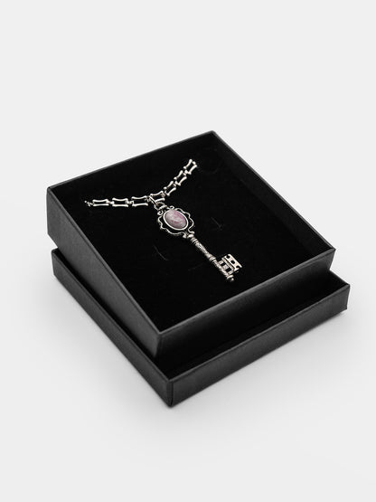 Naszyjnik z kluczem i lepidolitem Secrecy