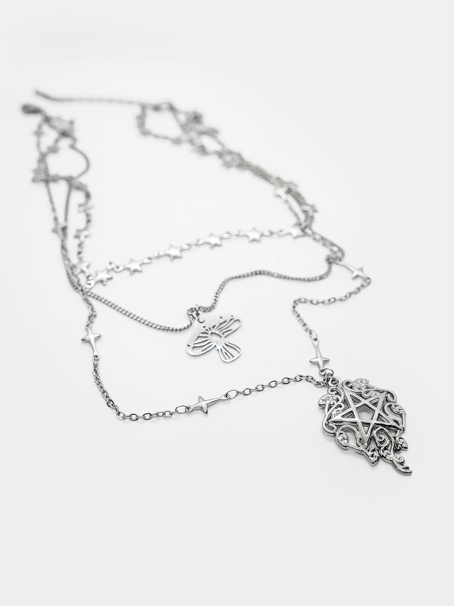 Potrójny naszyjnik z grzybem Folk