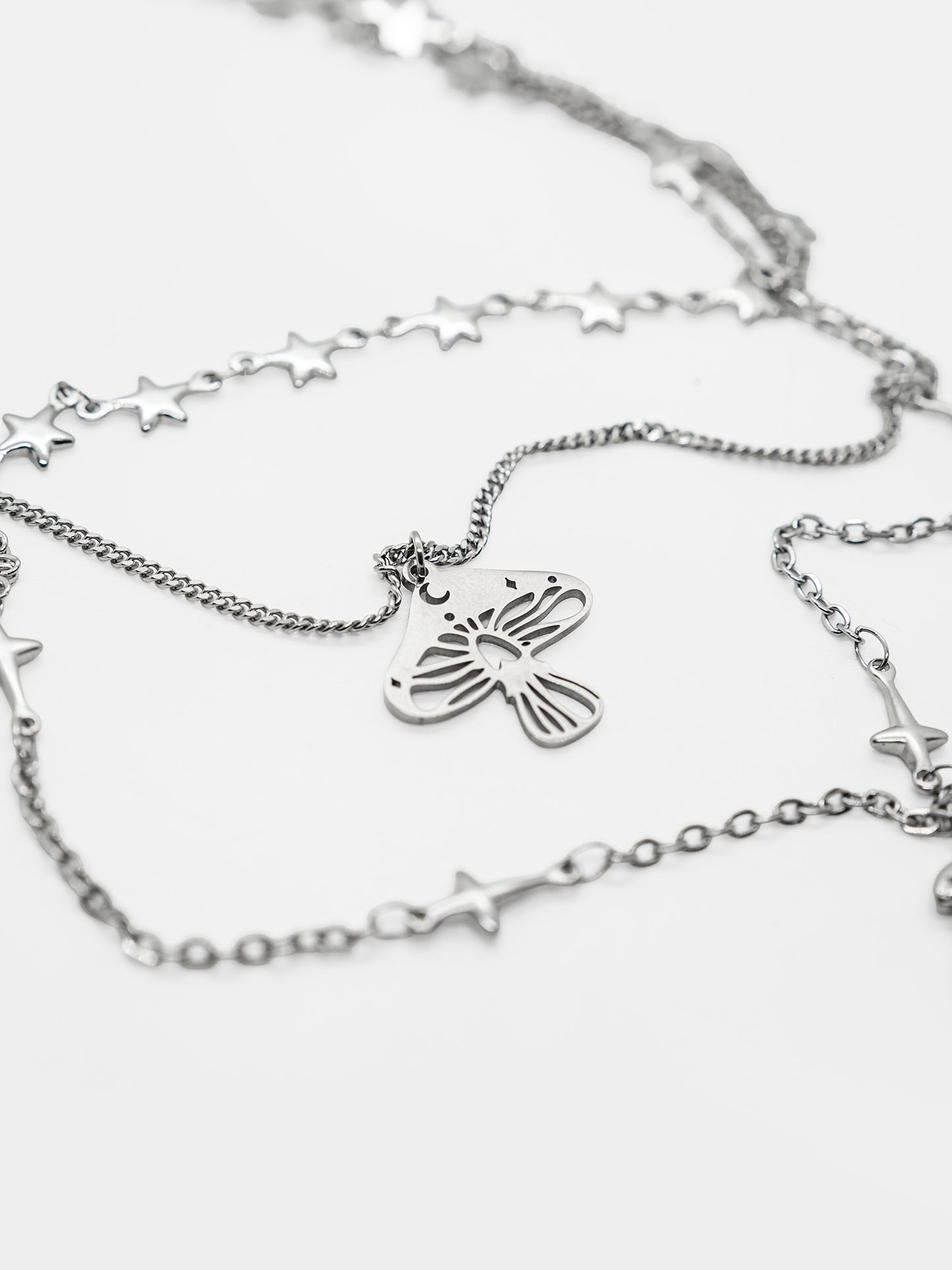 Potrójny naszyjnik z grzybem Folk