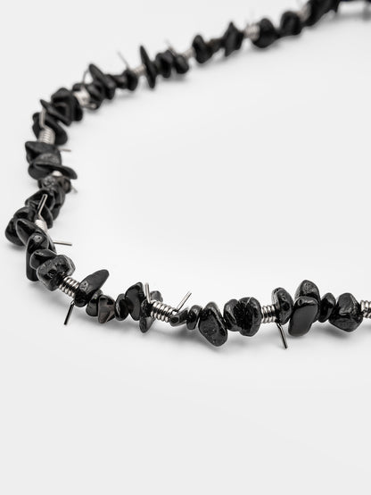 Choker z obsydianu Wired