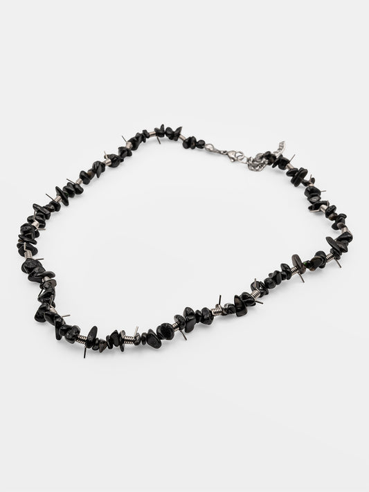 Wired obsidian choker