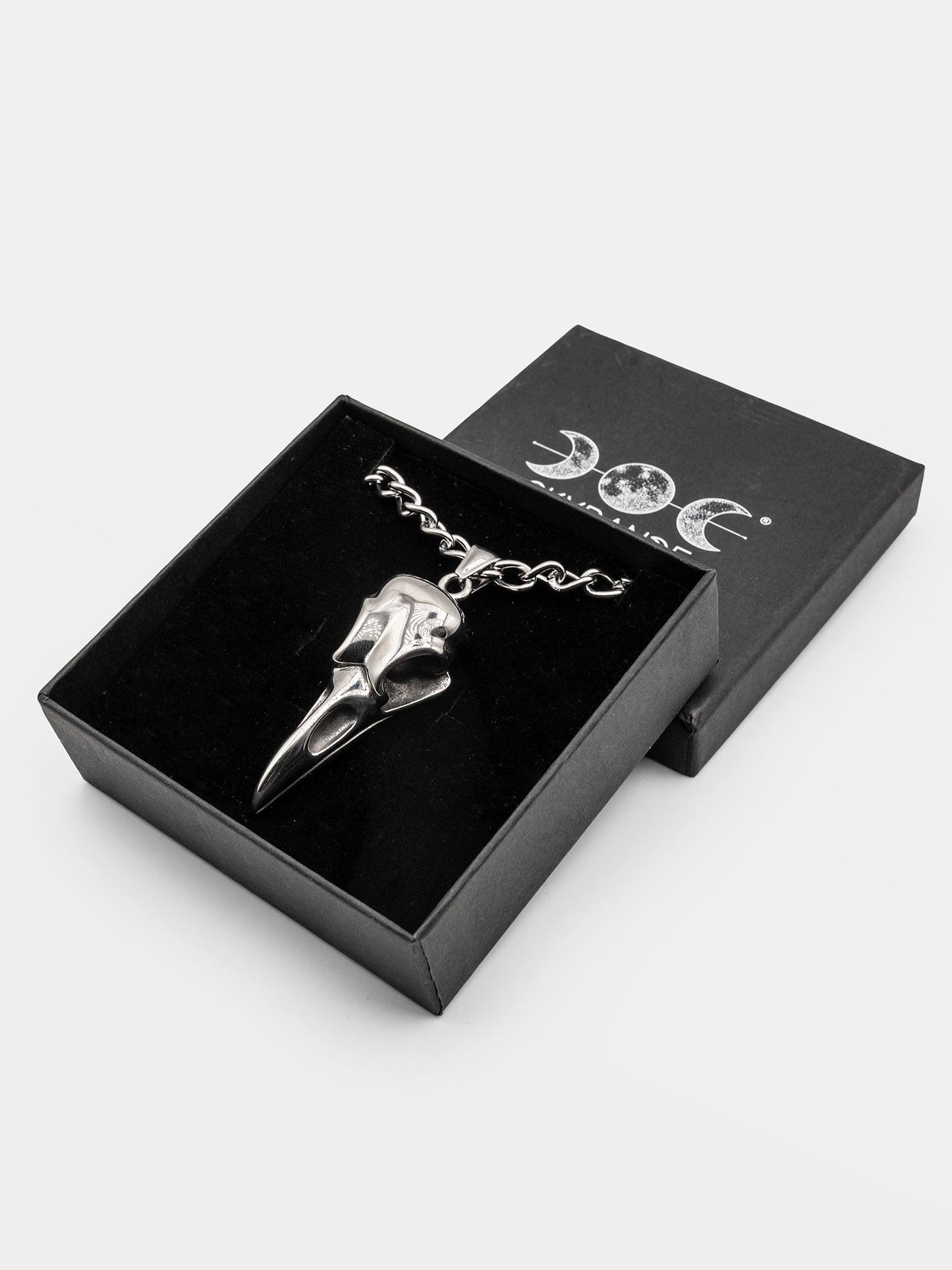 Raven Skull Necklace Worship