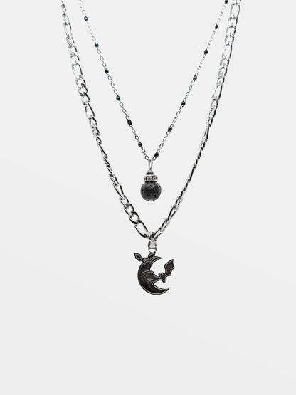 Podwójny naszyjnik z nietoperzem Lucien