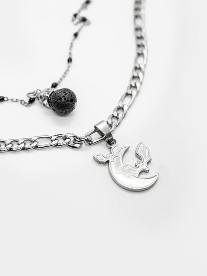 Podwójny naszyjnik z nietoperzem Lucien