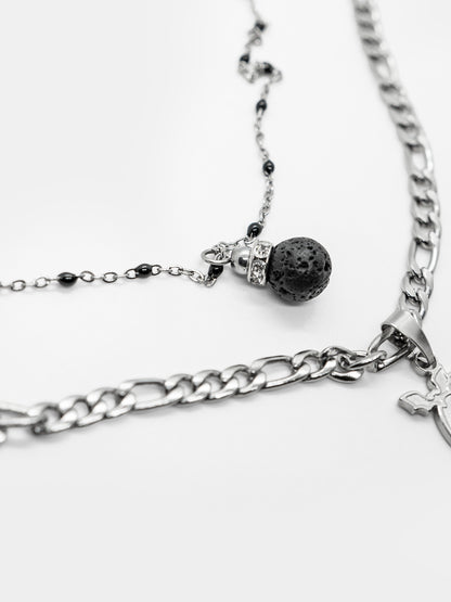 Podwójny naszyjnik z nietoperzem Lucien