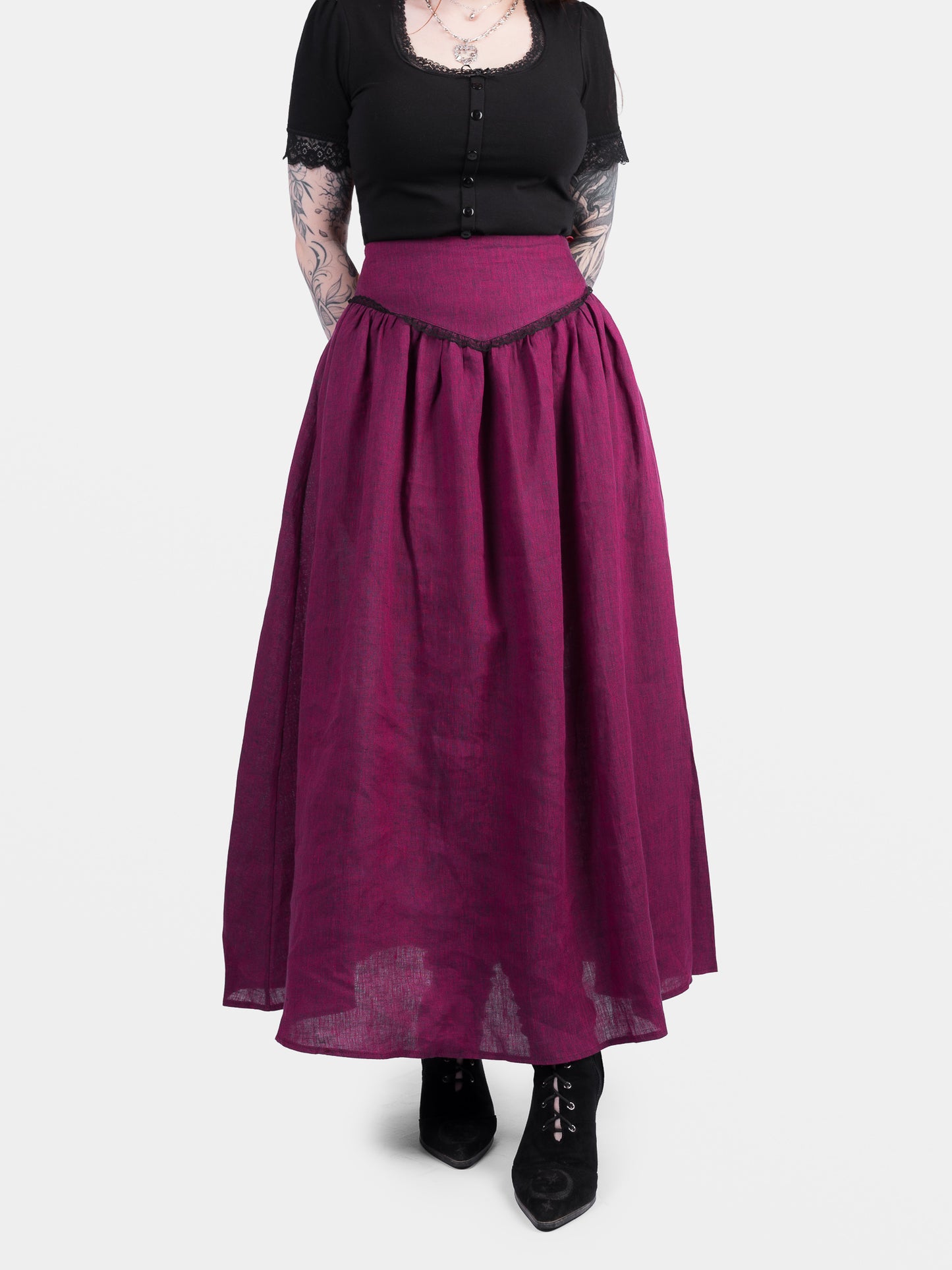 Lniana spódnica maxi Berry Aurelia