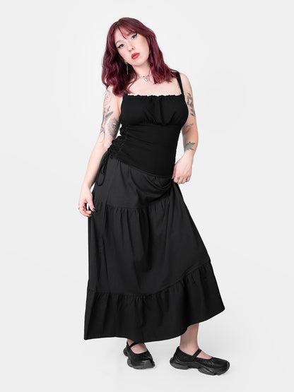 Spódnica midi z falbanami Oblivion